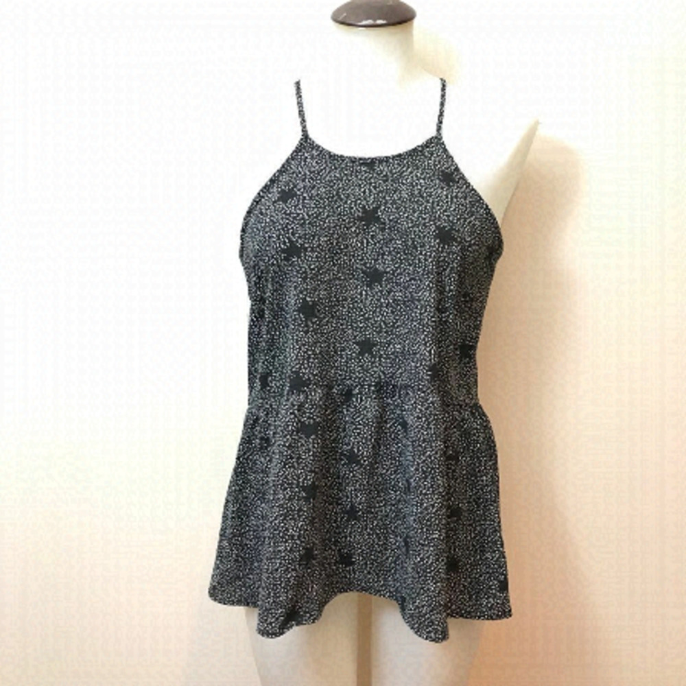 𝅺star peplum chiffon tank top 💚